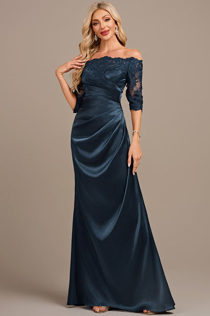 Robe De Soirée Dentelle Et Satin - gallery 3