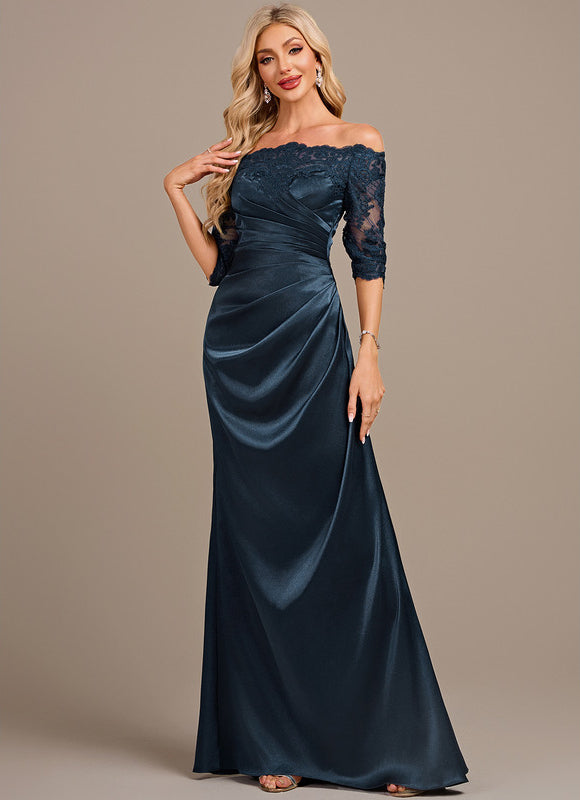 Robe De Soirée Dentelle Et Satin - gallery 3