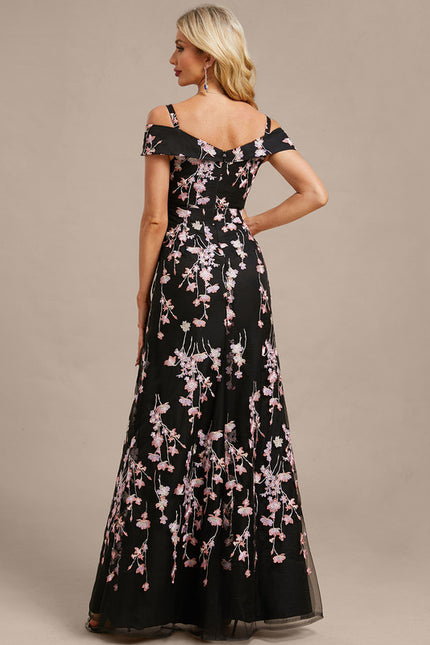 Robe Dentelle Florale Noire - gallery 6