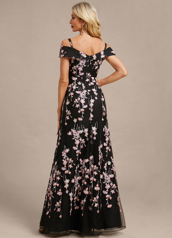 Robe Dentelle Florale Noire - gallery 6