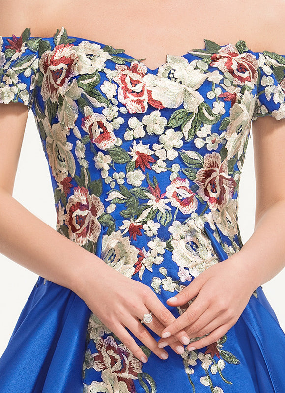 Robe Dentelle Bleue Fleurie - gallery 3