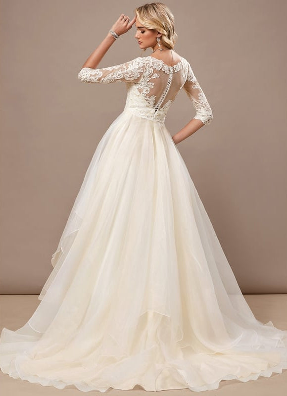 Robe De Mariee Dentelle Manche 3 4 - gallery 5