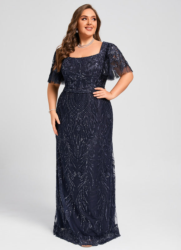 Robe Dentelle Longue Scintillante - gallery 8