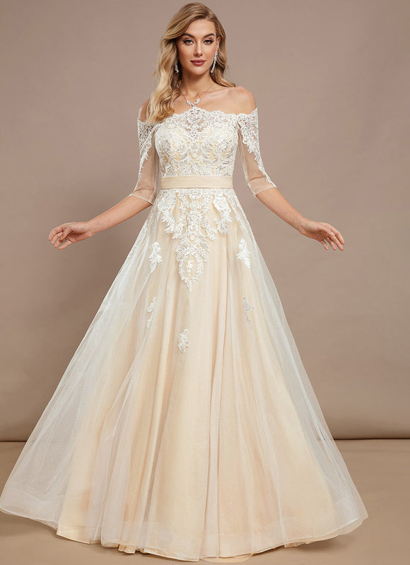 Robe Dentelle Princesse Tulle Ornée