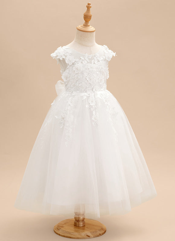 Robe Dentelle Enfant Blanche Florale - gallery 1