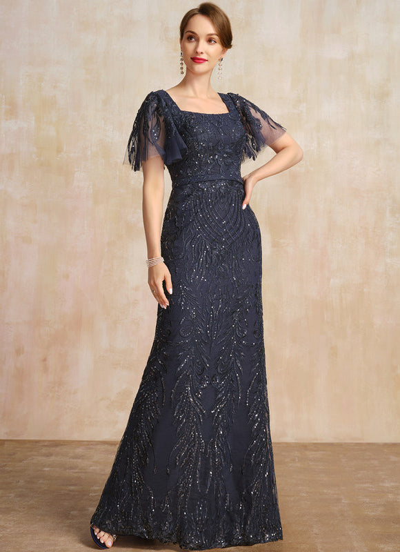 Robe Dentelle Longue Scintillante - gallery 4