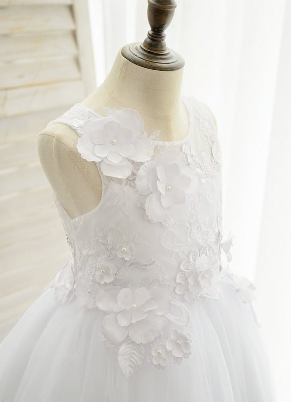 Robe Dentelle Florale Blanche