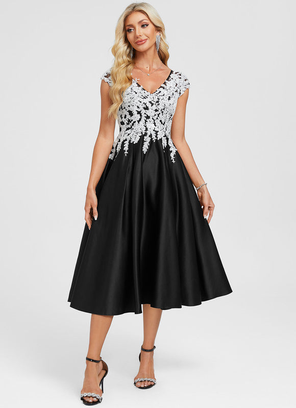Robe Trapèze Dentelle - gallery 2