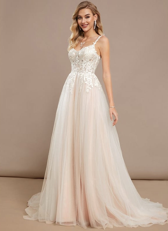 Robe Dentelle Tulle Délicate - gallery 1