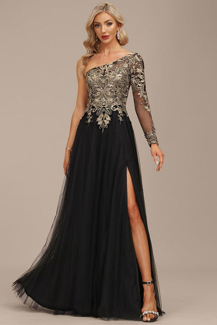 Robe Dentelle Tulle Asymétrique - gallery 4