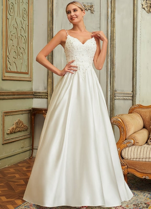 Robe Dentelle Satinée Éclatante - gallery 3