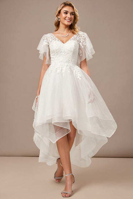 Robe Blanche Voile Et Dentelle - gallery 2