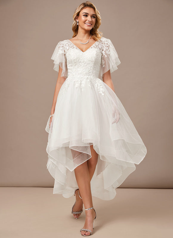 Robe Blanche Voile Et Dentelle - gallery 2