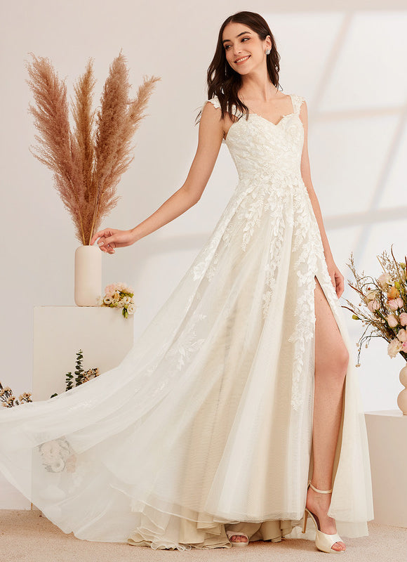 Robe Dentelle Tulle Scintillante - gallery 1