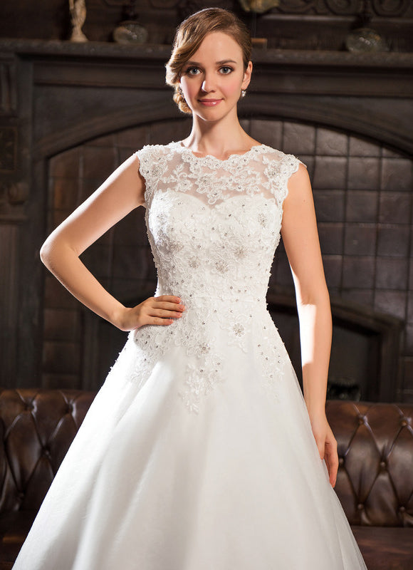 Robe Dentelle Princesse Tulle Étoilé - gallery 6