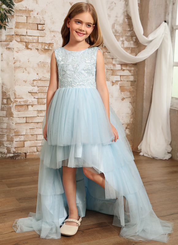 Robe Dentelle Tulle Bleu Ciel - gallery 9