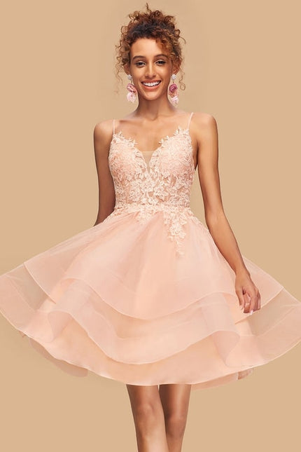 Robe Dentelle Courte Tulle Floral - gallery 1