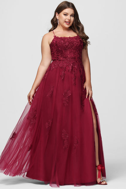 Robe Dentelle Longue Bordeaux Élégante - gallery 6