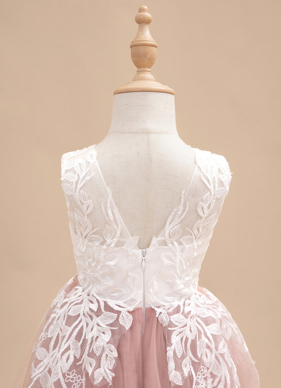 Robe Dentelle Tulle Marine Fleurie - gallery 7