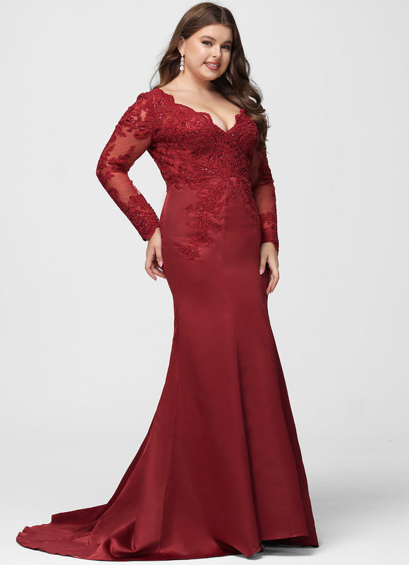 Robe Rouge Dos Nu Dentelle - gallery 7