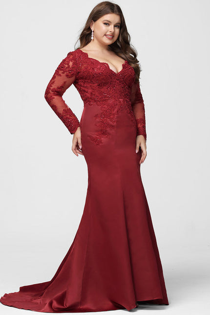 Robe Rouge Dos Nu Dentelle - gallery 7