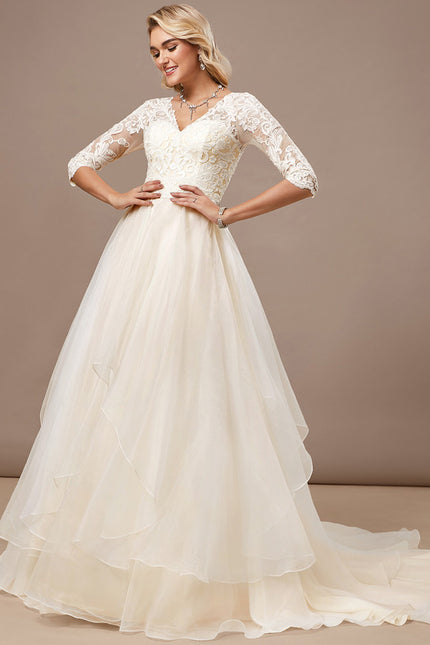 Robe De Mariee Dentelle Manche 3 4