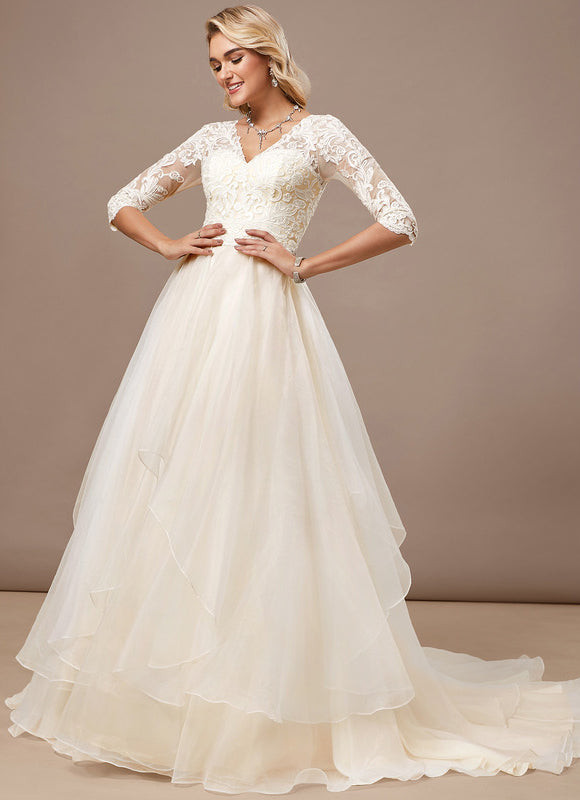 Robe De Mariee Dentelle Manche 3 4