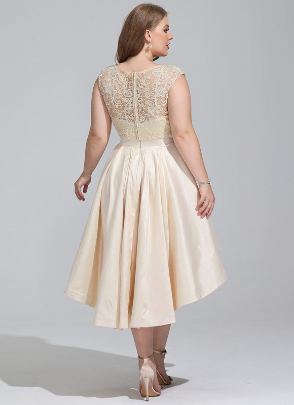 Robe Dentelle Satinée Dorée - gallery 8