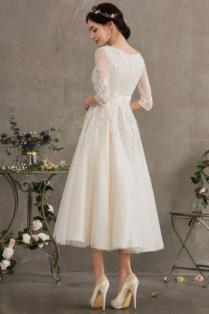 Robe Dentelle Écrue Tulle - gallery 1