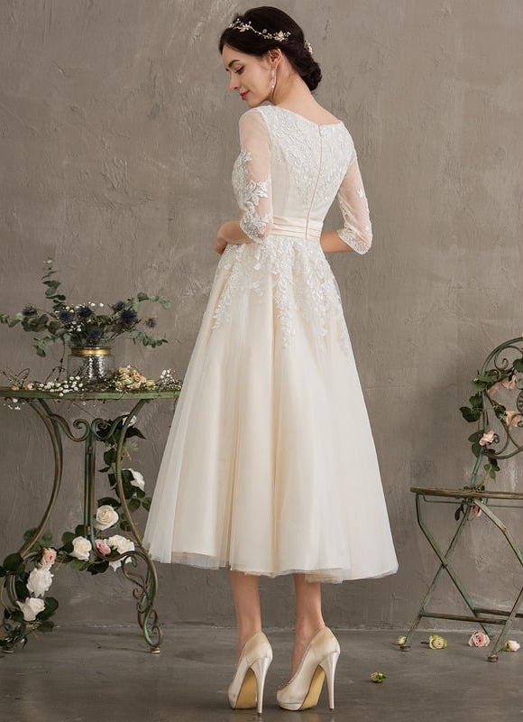 Robe Dentelle Écrue Tulle - gallery 1