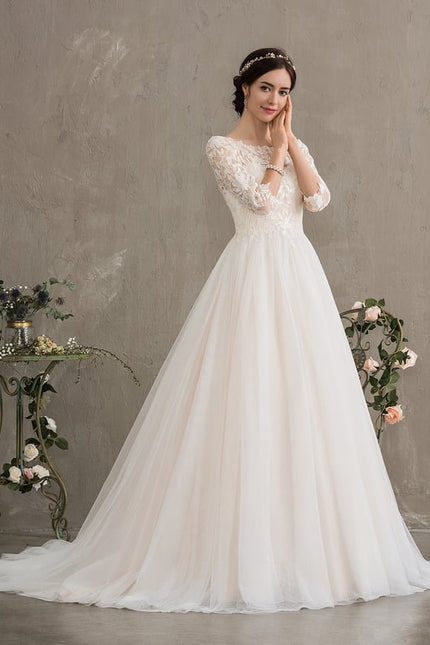 Robe Dentelle A-Line Élégante - gallery 9