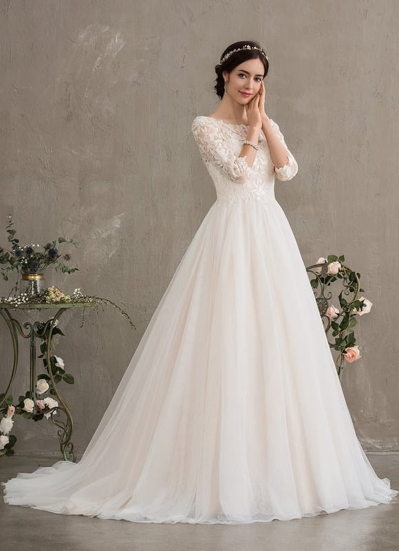Robe Dentelle A-Line Élégante - gallery 9
