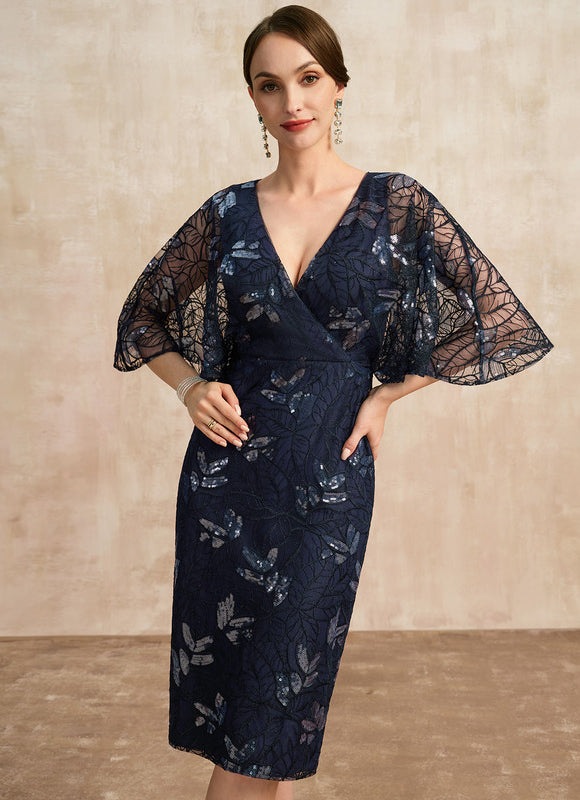 Robe Dentelle Marine Délicate - gallery 4