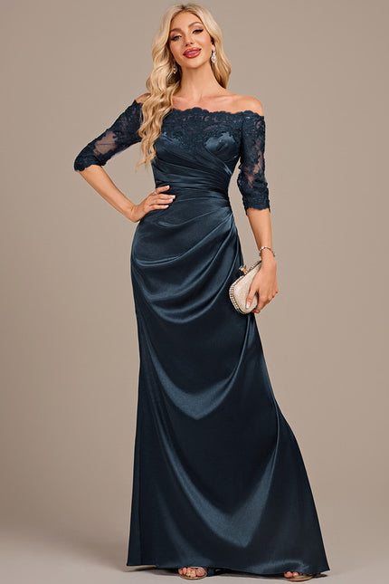 Robe De Soirée Dentelle Et Satin - gallery 2