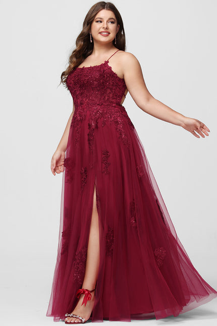 Robe Dentelle Longue Bordeaux Élégante - gallery 8