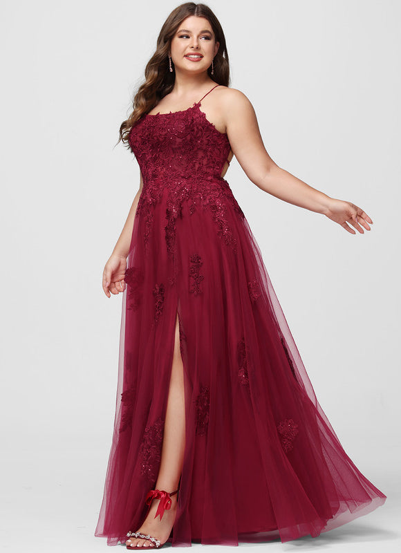 Robe Dentelle Longue Bordeaux Élégante - gallery 8