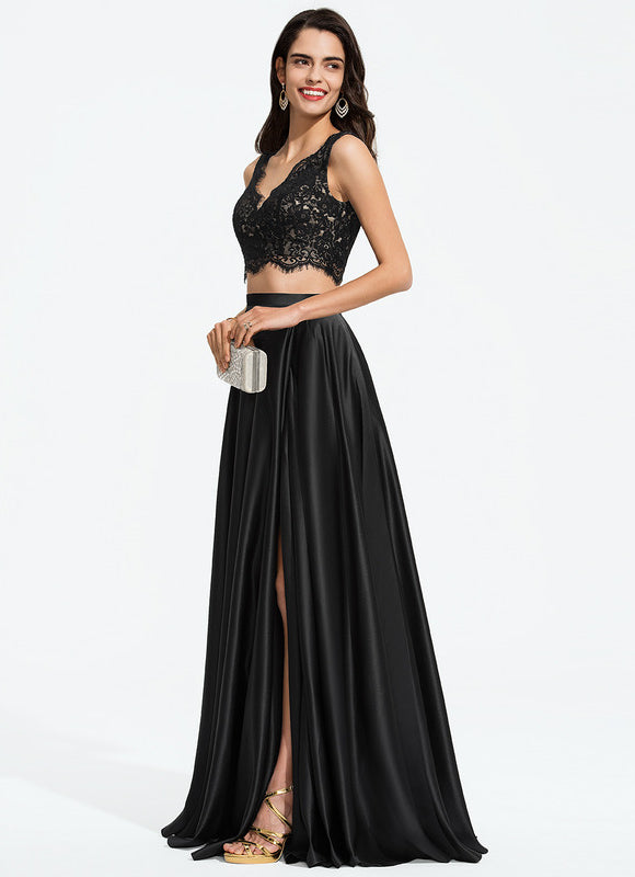 Robe Fendue Dentelle - gallery 2