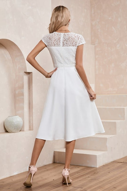 Robe Dentelle Élégante Blanche - gallery 2