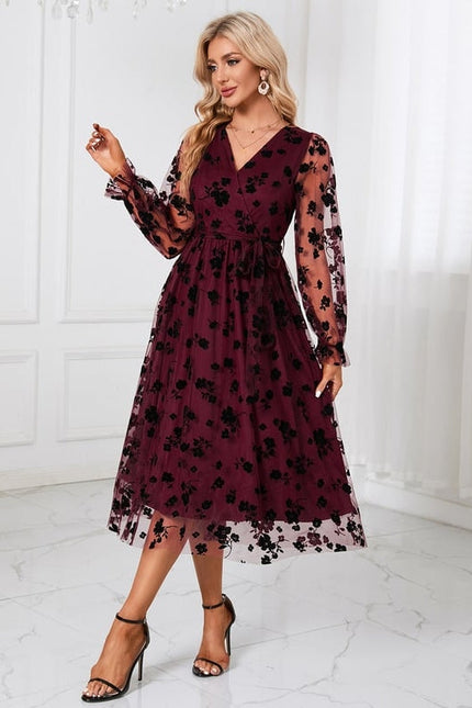 Robe Dentelle Tulle Floral Élégante - gallery 5