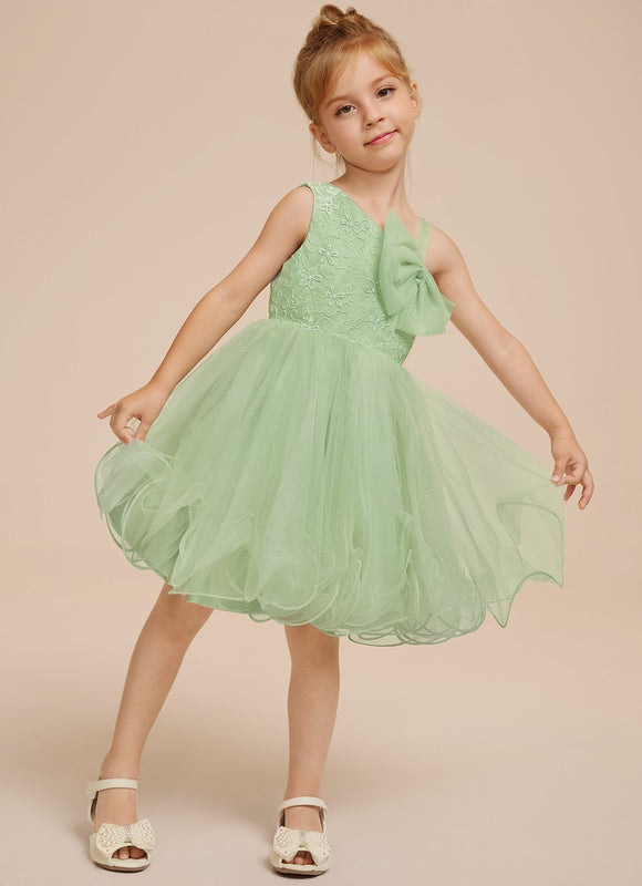 Robe Dentelle Tulle Vert Pastel - gallery 8