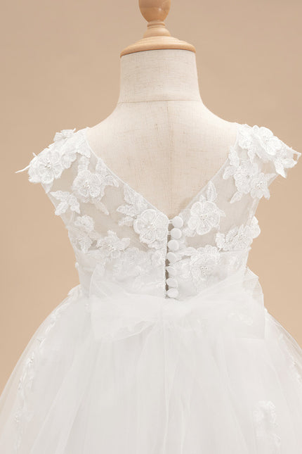 Robe Dentelle Enfant Blanche Florale - gallery 8