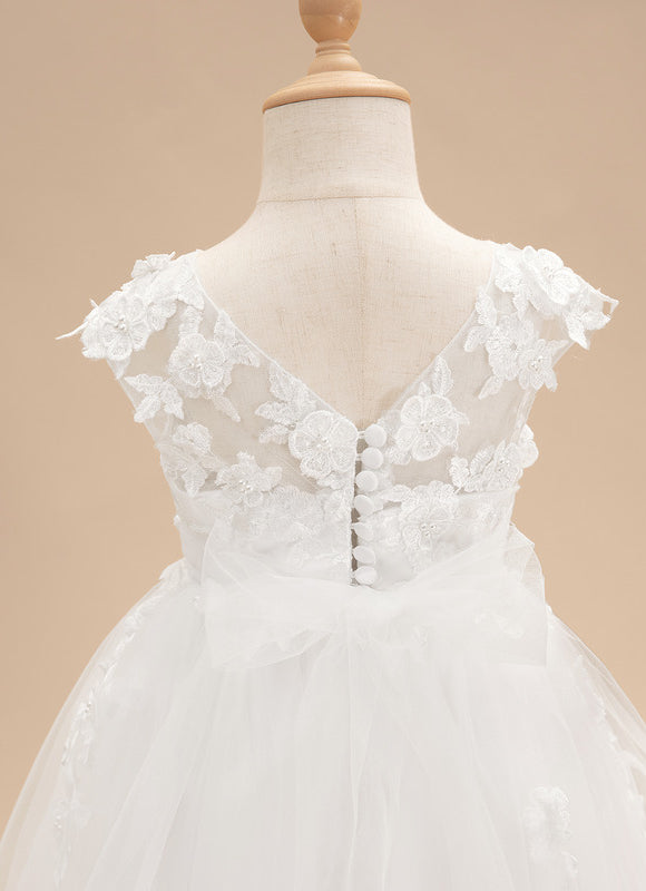 Robe Dentelle Enfant Blanche Florale - gallery 8