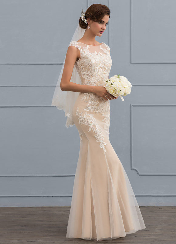 Robe Dentelle Sirène Tulle Écru - gallery 2