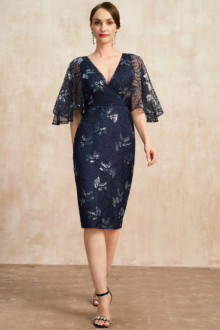 Robe Dentelle Marine Délicate
