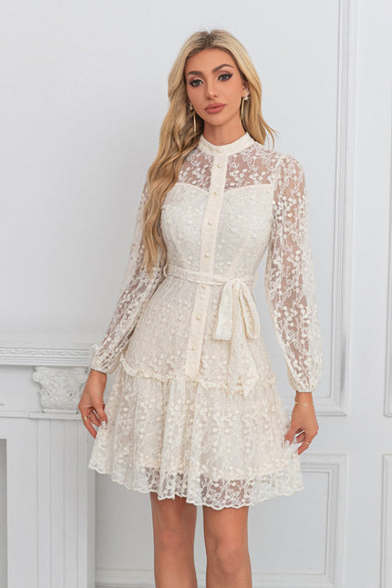 Robe En Dentelle Ecru - gallery 4