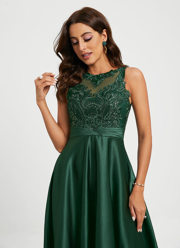 Robe Dentelle Émeraude Raffinée - gallery 6