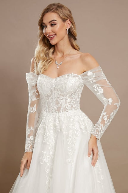 Robe Dentelle Nuptiale Tulle Brodé - gallery 3