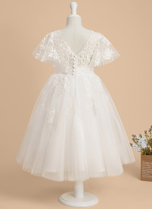 Robe De Baptême Fille En Dentelle - gallery 6