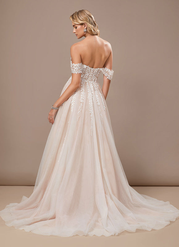 Robe Epaule Dénudée Dentelle - gallery 6