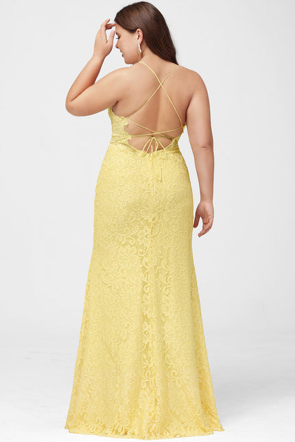 Robe Dentelle Dentelle Jaune - gallery 9